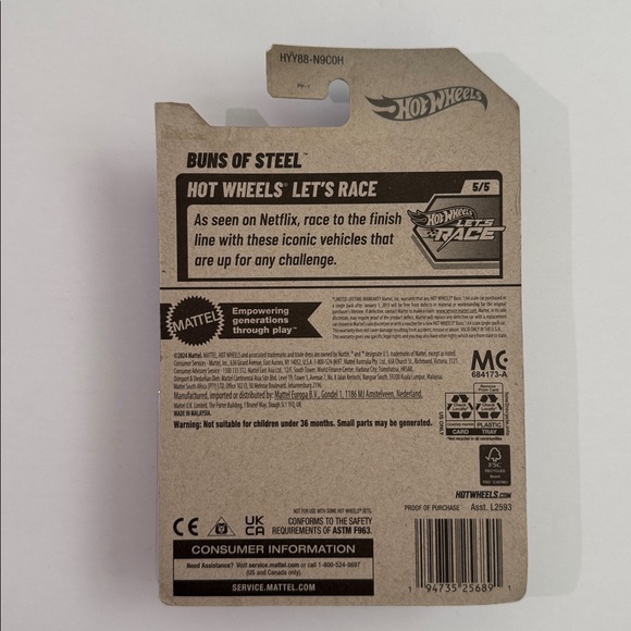 Mattel Hot Wheels Red Buns of Steel Car 🍔 - Picture 2 of 3